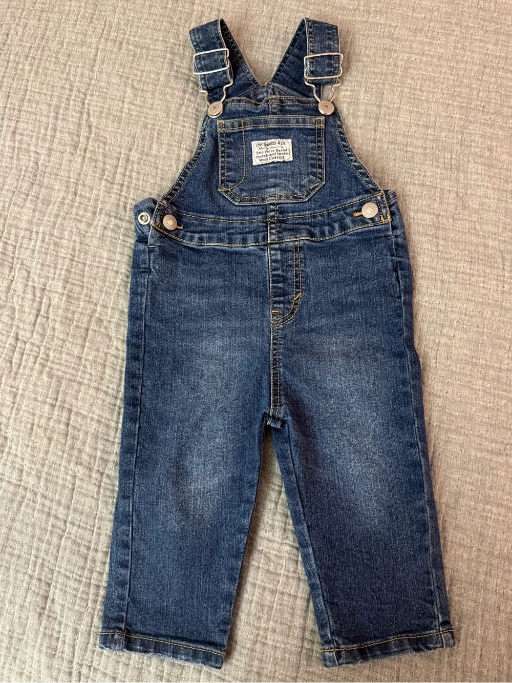 Levi's Dark Blue Denim Baby Overalls with Front Pocket